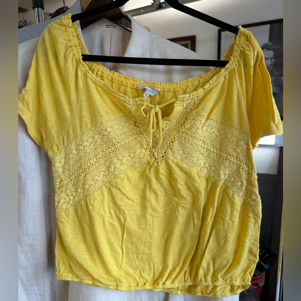 Lucky Brand Yellow Lace Women's Blouse